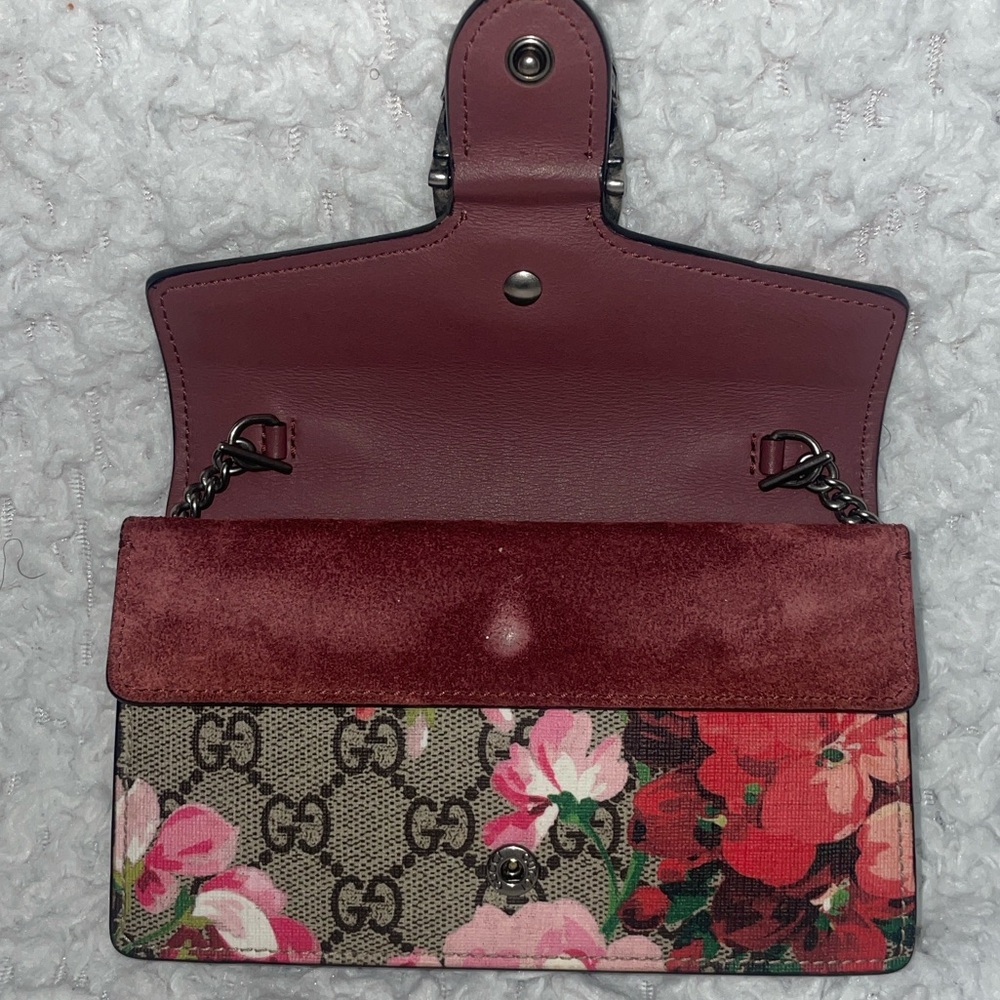 Gucci Dionysus GG Supreme Floral Pink Blooms Super Mini Chain Crossbody Bag - Picture 12 of 17